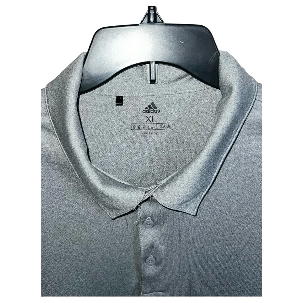 Adidas Polo Shirt Men’s XL Grey Active Short Sleeve